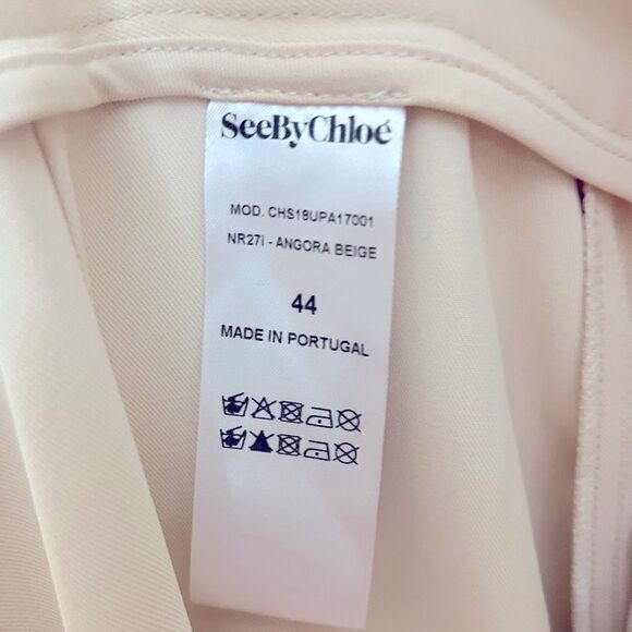 See by Chloe' Hi-Rise Gabardine Cargo Pants in Angora Beige Size 44 (10/12) - Picture 6 of 7